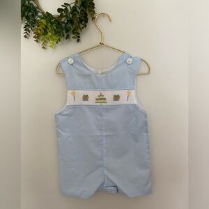 Light Blue Jon Jon with Birthday Smocking